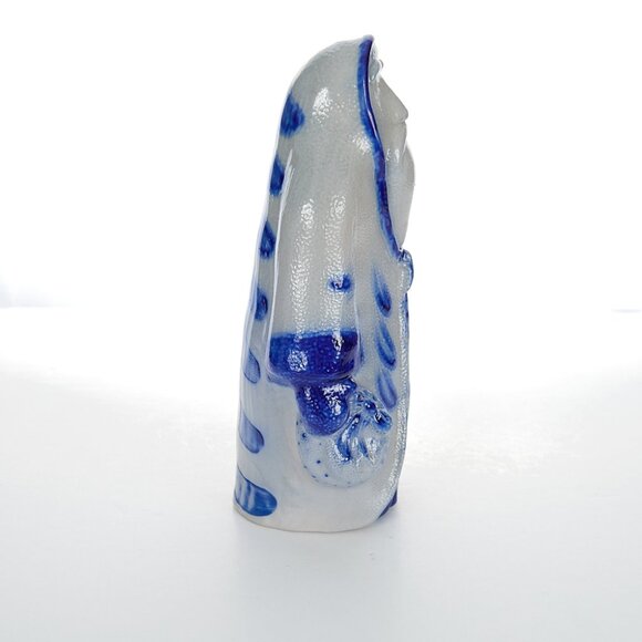 Eldreth Pottery Salt Glaze Santa Blue Stoneware 9” Father Christmas Signed 2011 - Picture 4 of 10